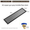 Gun Gray All Copper Anti Odor Bathroom Shower Room Sewer Invisible Floor Drain Washing Machine Toilet Drainage Device