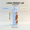 1PC Gradient Leopard Print Heart 750ml Color Plastic Sports Water Bottle Leakproof Flip Straw Lid Suitable for Sports Office Home Use