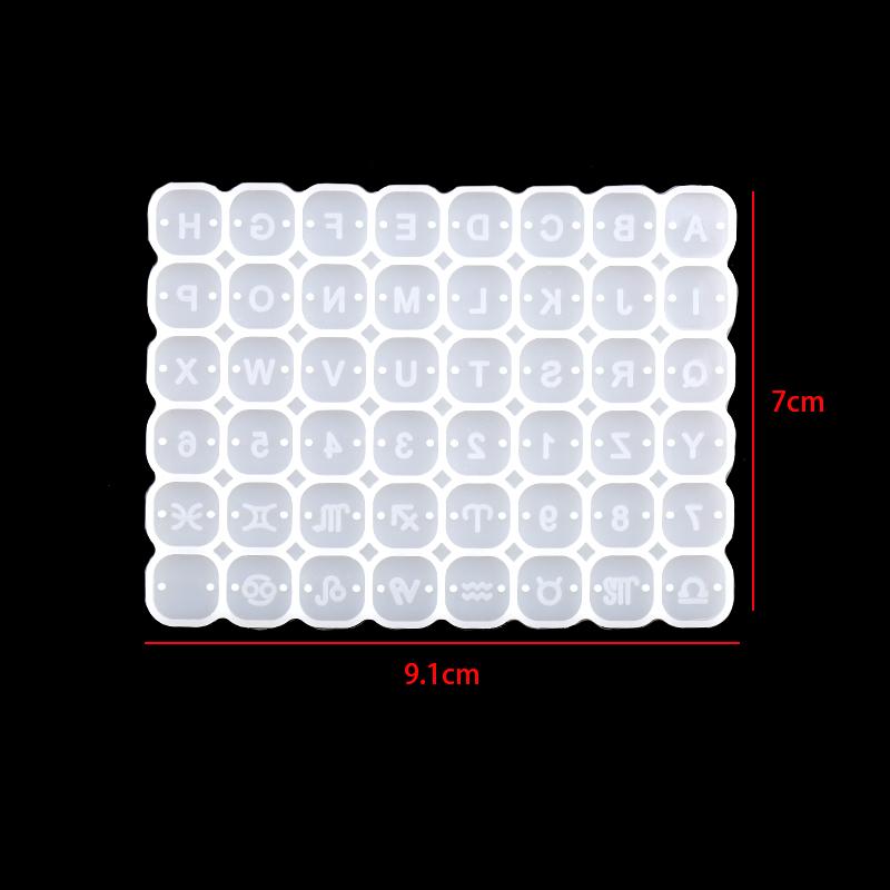 Square Heart Letter Number Silicone Molds Charms Pendant Epoxy Resin Alphabet Bead Mold for DIY Bracelet Jewelry Making Supplies
