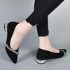 Fashion Shoes for Women Career Black Pointed Toe with Medium Heels Rhinestone Crystals Work Diamond Woman Footwear Beau Today Shoe L Y2k
