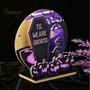 Indoor Festive Scene Layouts Halloween Table Centerpiece, Wooden Tombstone Pumpkin Tabletop Sign, Purple And Black Party Decor Spooky Cemetery