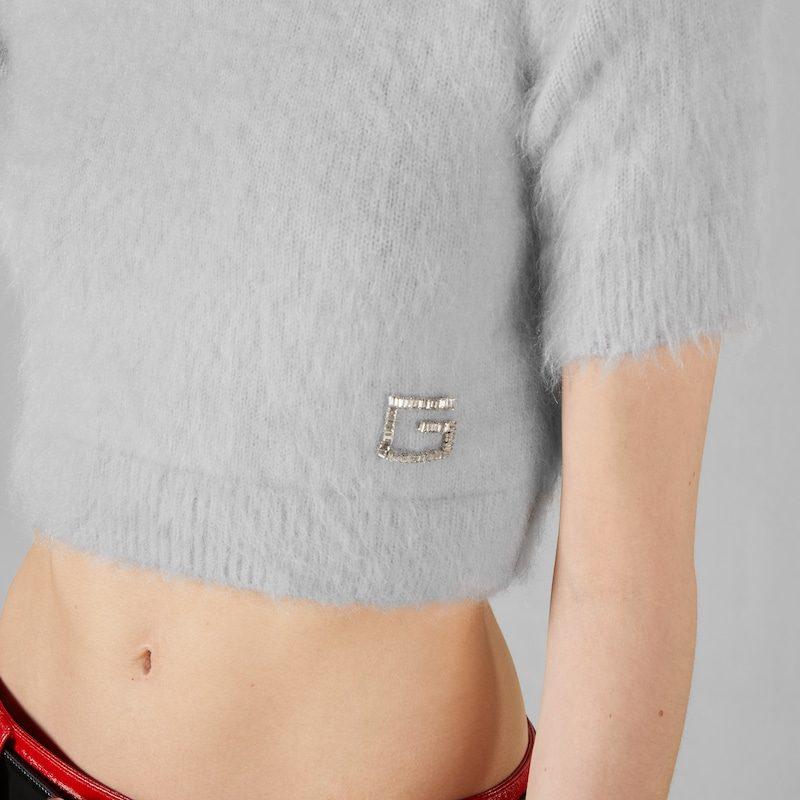 GUCCI Logo Embellished Cropped Polo Sweater 761074-XKDKD-7738