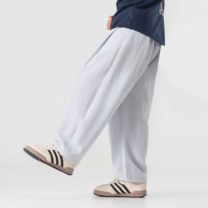 Lehké letní kalhoty pro chlapce z Tencelu a lnu, široké nohavice, zakřivený střih