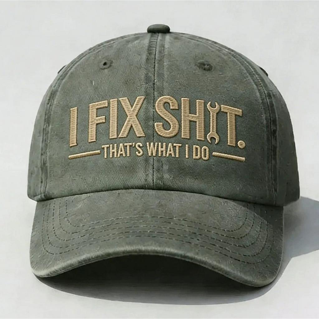 Unisex Letter Embroidered Hat Retro Distressed Embroidered Baseball Cap
