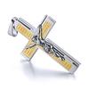 Stainless Steel Pendant Necklace Silver Color Cross Bible Lords Prayer Men