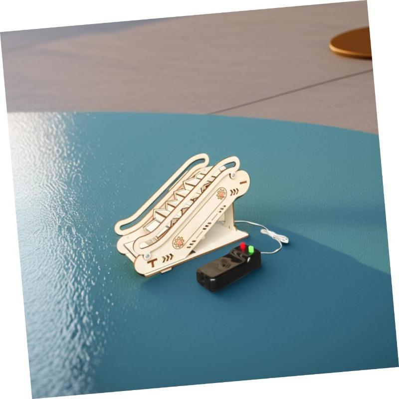 Escalator Model Mechanical Elevator Puzzle Model Building Kits Small Elevator Model Elevator Lift Elevator Model Puzzles Stem Motor Beige