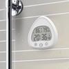 Waterproof Shower Wall Kitchen Clock Bathroom LCD Digital Clock Timer Seconds Counter  Temperature & Humidity Display