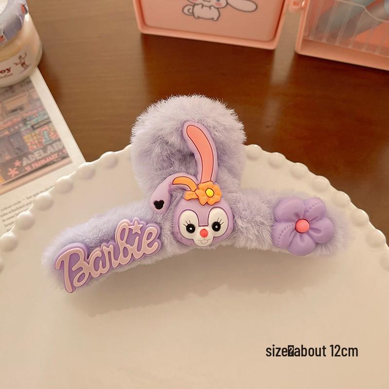 

Large Cute Fluffy Strawberry Bear Claw Hair Clip - Autumn/Winter Sweet Girly Heart Shark Clip Accessory