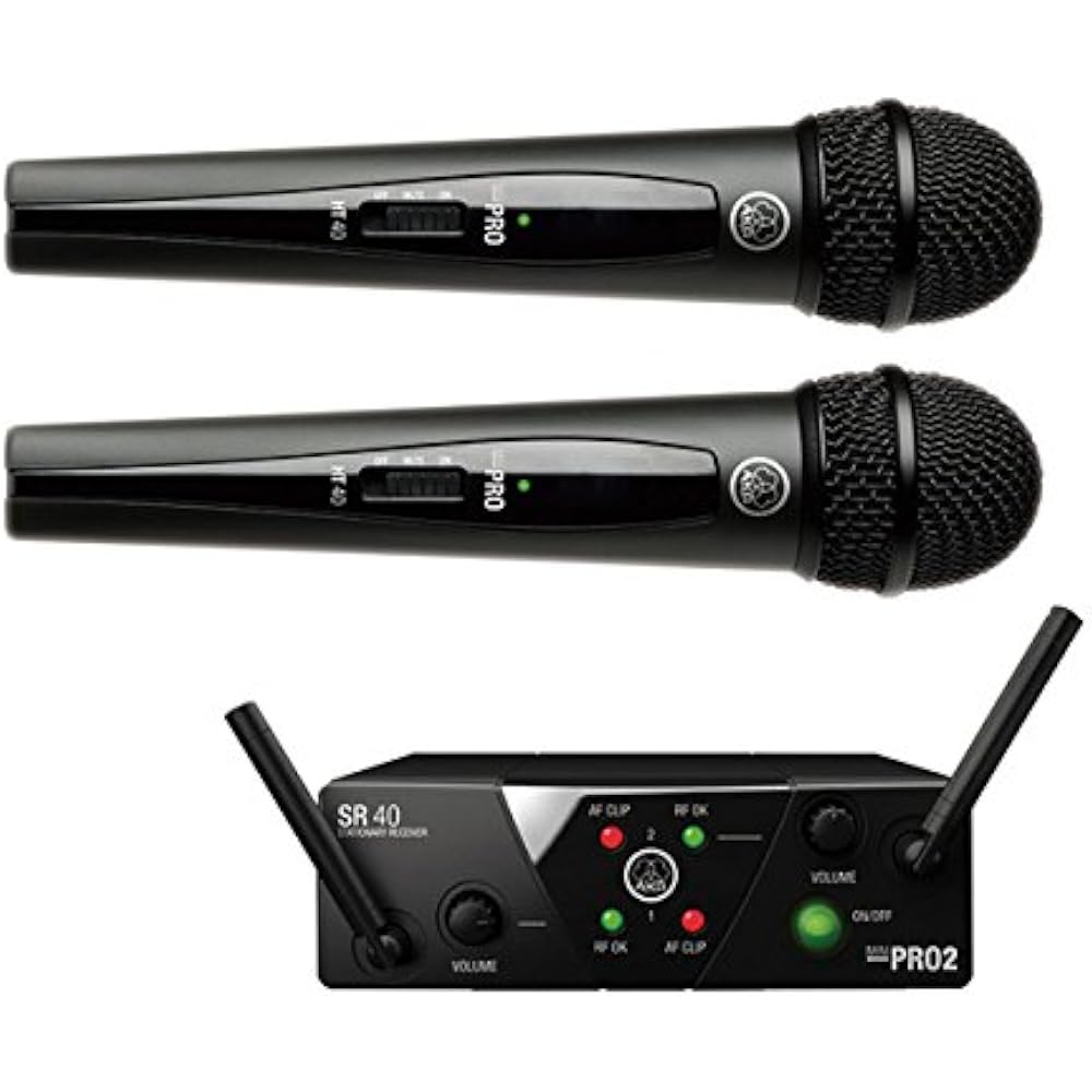 AKG 2-Kanal B-Band Funkmikrofonset WMS40 PRO MINI2 VOCAL SET DUAL [inländisches Originalprodukt]