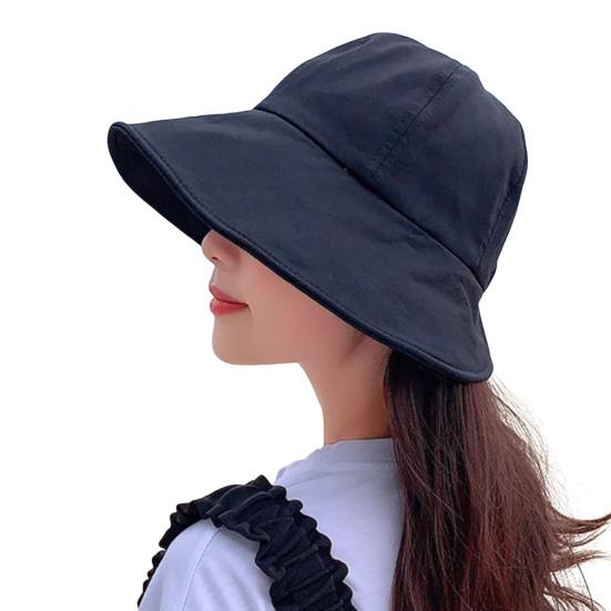 Outdoor Ladies Fisherman Hat Foldable Large Brim Adjustable Fasten Tape Sun Protection Anti-UV Beach Cap Gardening Travel Hat