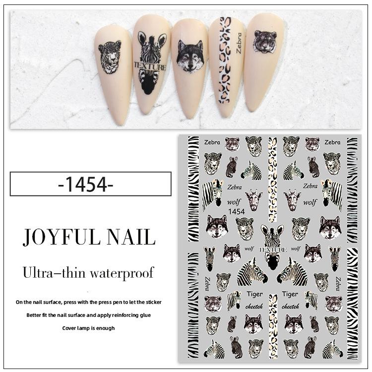 Leopard Print Nail Stickers 3D Striped Nail Patches for Self-adhesive Adhesive Nail Patches