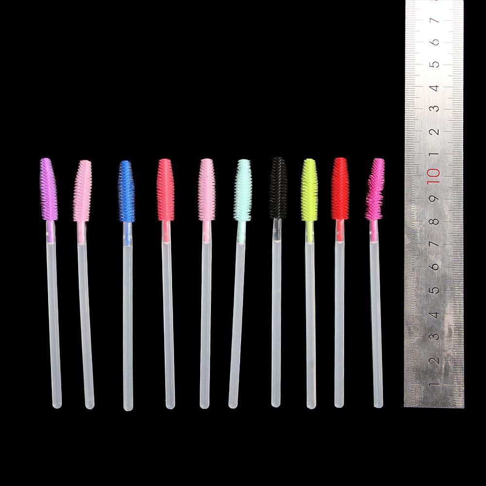 Transparent Silicone Eyebrow Comb Spoolers Eye Lashes Mascara Wand Applicator Disposable Eyebrow Brush for Eyelash Extension