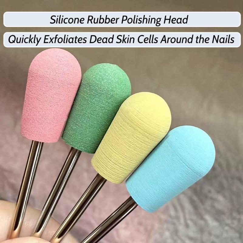 Nail Art Silicone Grinding Head Safe And Fast Sanding Polishing Nail Drill Bit Electric Grinder Rotary Burr Head Cuticle
