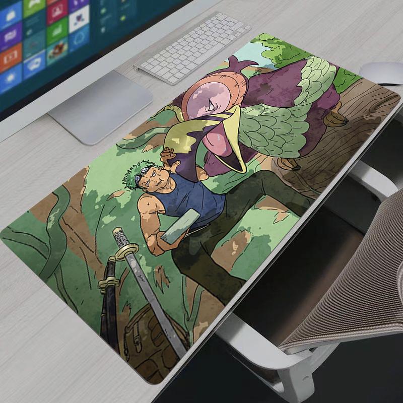One Piece Zoro Mouse Pad Computer Laptop Anime Keyboard Mouse Mat Large Mousepad Keyboards Gamers Decoracion Desk Mat
