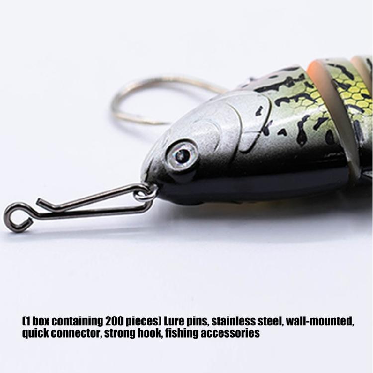 200 Counts Fishing Snap Clip 4 Size Combination Fast Release Connectors for Baits Fishing Accessories