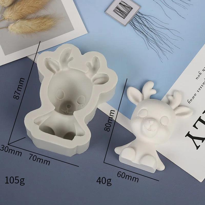 1-10PCS Christmas Elk Plaster Aromatherapy Candle Silicone Mold DIY Handmade Soap Car Vent Clip Crafts Home Fragrance Decor