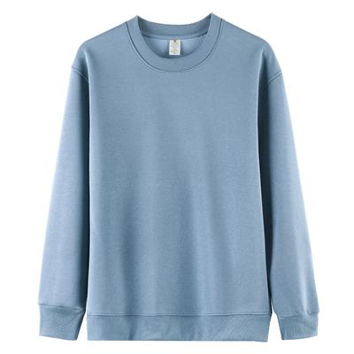 Spring Autumn Round Neck Unisex Hoodie Loose Layer Solid Long Sleeve Shirt