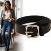 Adjustable PU Leather Belt Black Jeans Belt Fashion Women's Belts  for Jeans Dresses Decoration