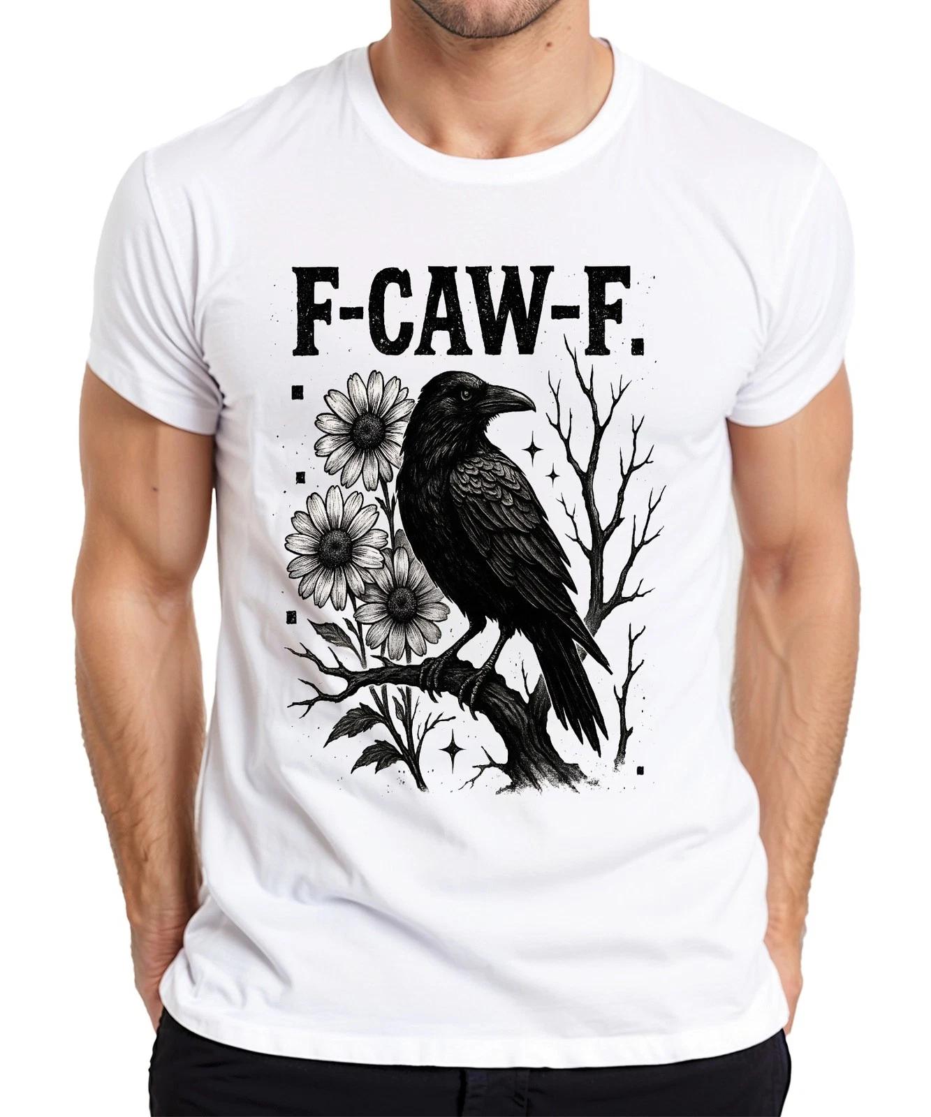 F-CAW-F Rabe Gothic Margeriten Blumen Zitat Lustig Spruch Vogel Herren T-Shirt S
