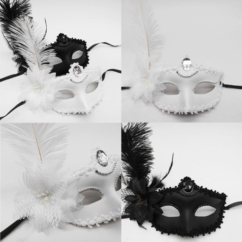 Costume Lady Mask Feather Sexy Halloween Mask Masquerade Half Face Mask Sexy Carnival Mask Ball Party Performance Mask