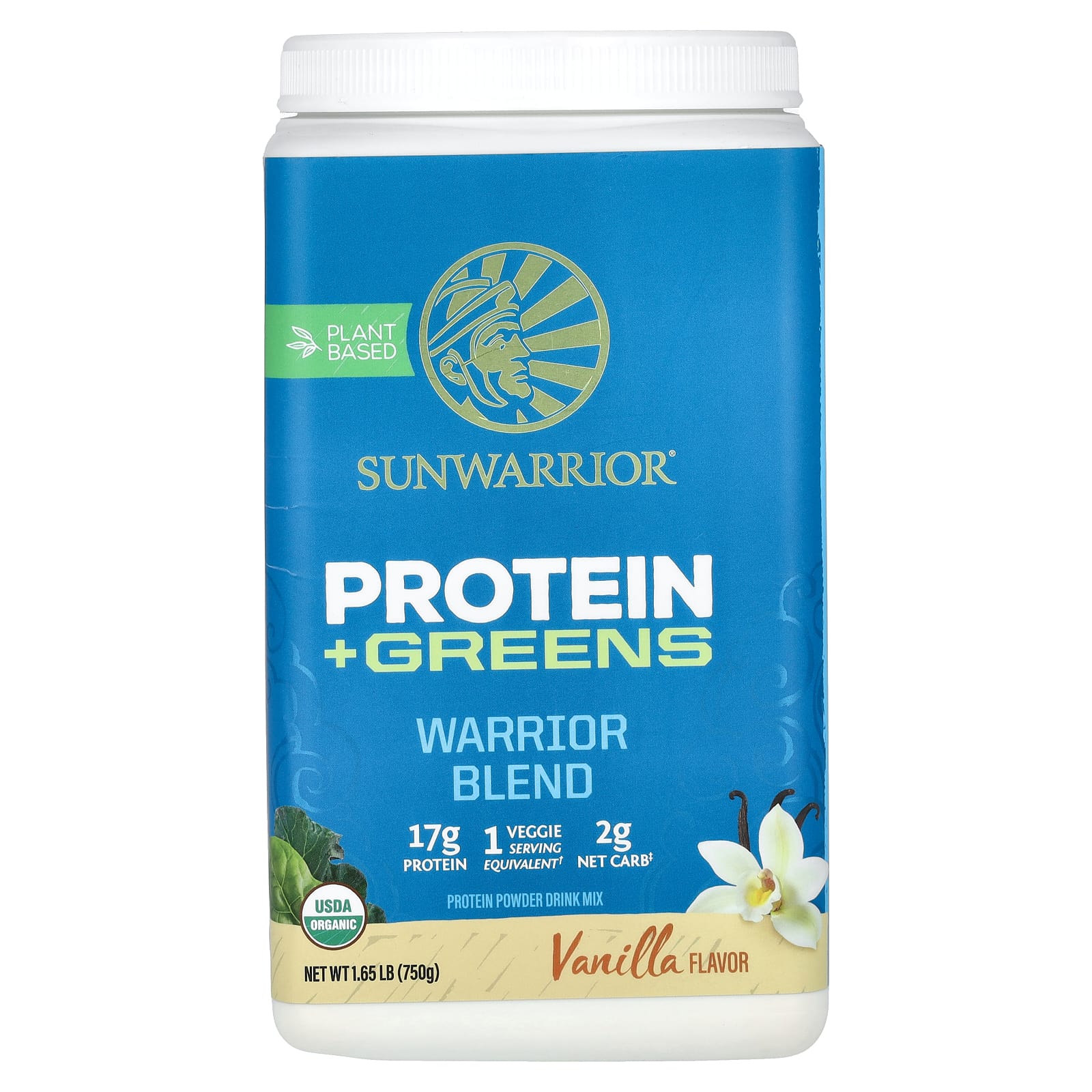 

Sunwarrior, Warrior Blend, Protein + Greens, Vanilla Flavor, 1.65 lb (750 g)