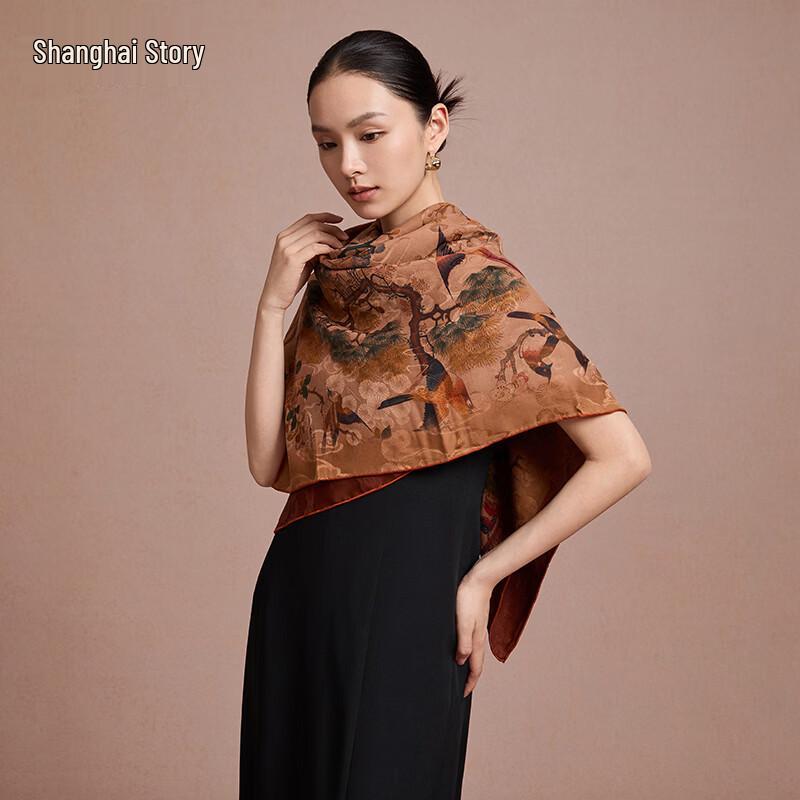 Shanghai Story 100% Mulberry Silk Xiangyunsha Square Scarf