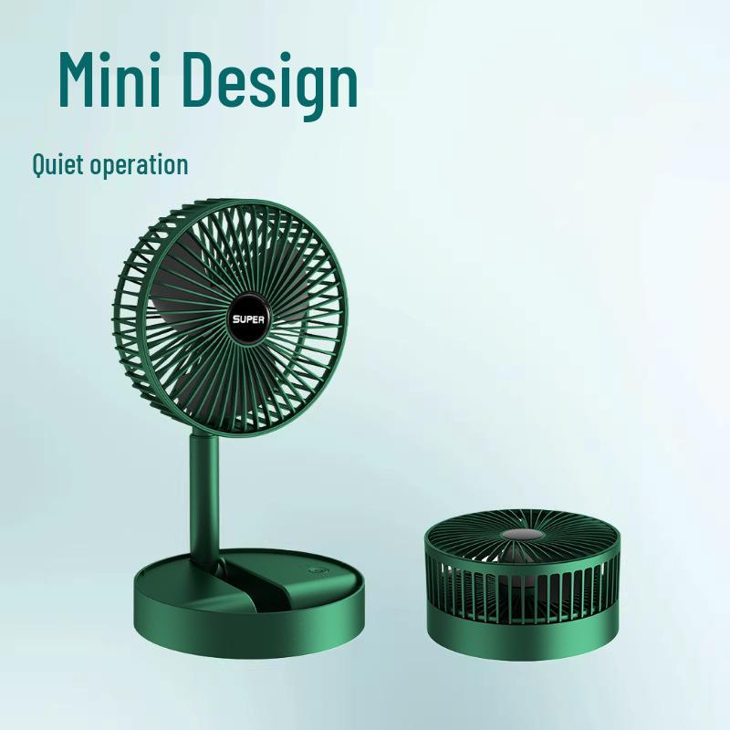

Portable Rechargeable Handheld & Desktop Mini Fan - Telescopic and Outdoor-Ready 16.8 x 16.8 x 8.7 cm зелёный