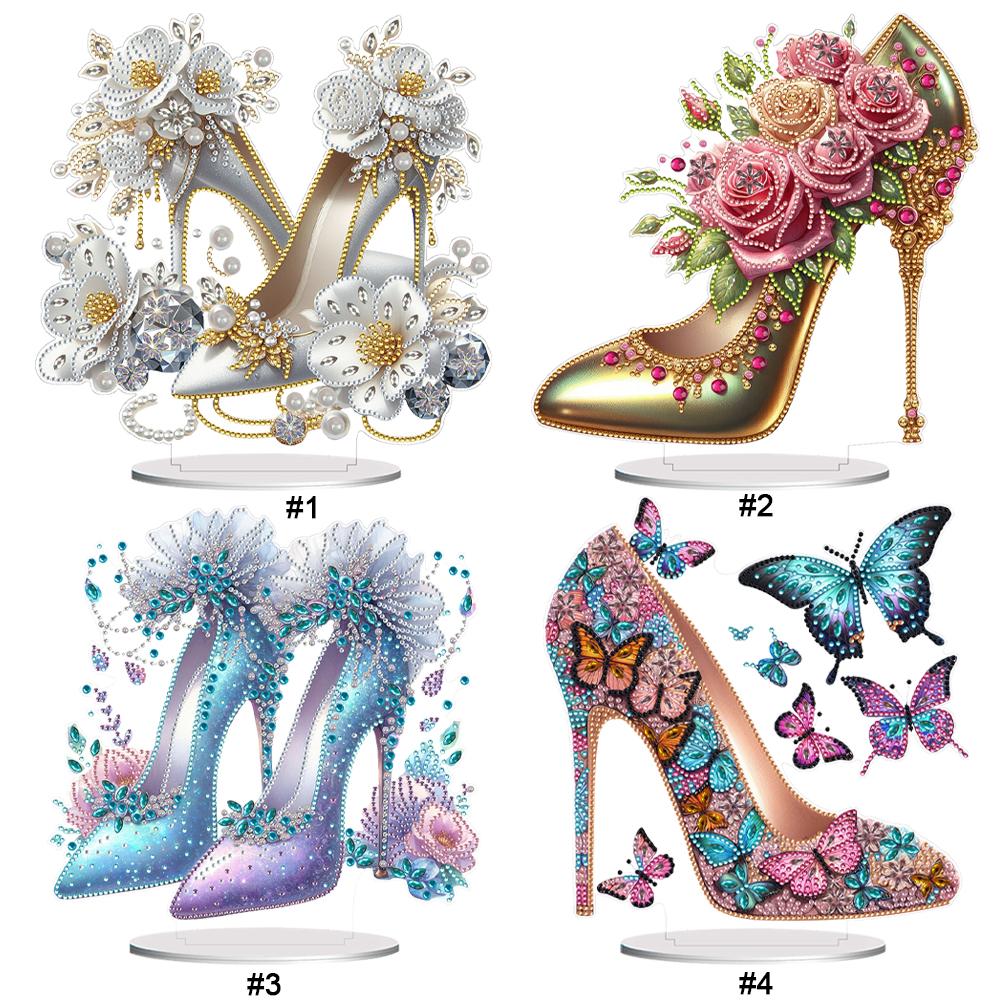 2D Flat High Heels DIY 5D DIY Diamond Art Tabletop Decorations Diamond Painting Desktop Decorations Bedroom Table Decoration