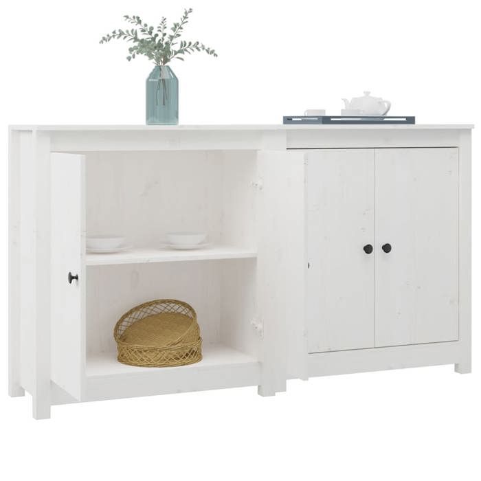 VidaXL 2x Buffets Armoires Latérales Meubles de Rangement Armoires de Rangement Organisateurs de Maison Salon Blanc 70x35x80 3114065