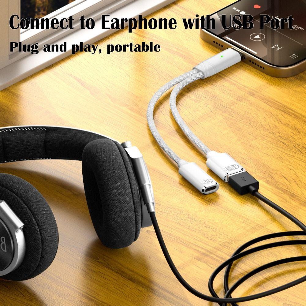 2 in 1 USB Headphone Converter PD 100W Y Cable NEW Type C Splitter  Keyboard Mouse