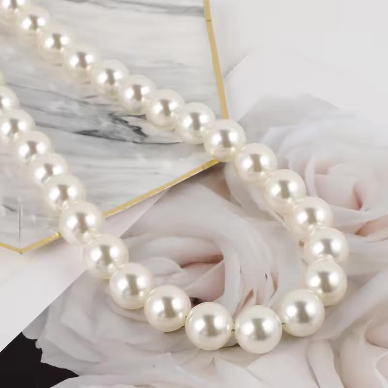 Custom 18mm Diameter Imitation Pearl Chain Strong Mobile Phone Strap for Messenger Bag Classic Style Shoulder Belt 3mm Findings