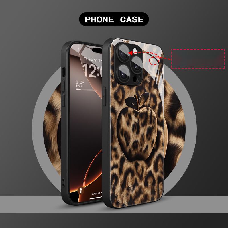 Leopardenmuster Für Apple Muster Glasmaterial Handyhülle Für iPhone 17 16 15 14 13 12 11 Pro Max 16E 17Air 7 Plus XR XS X Hülle