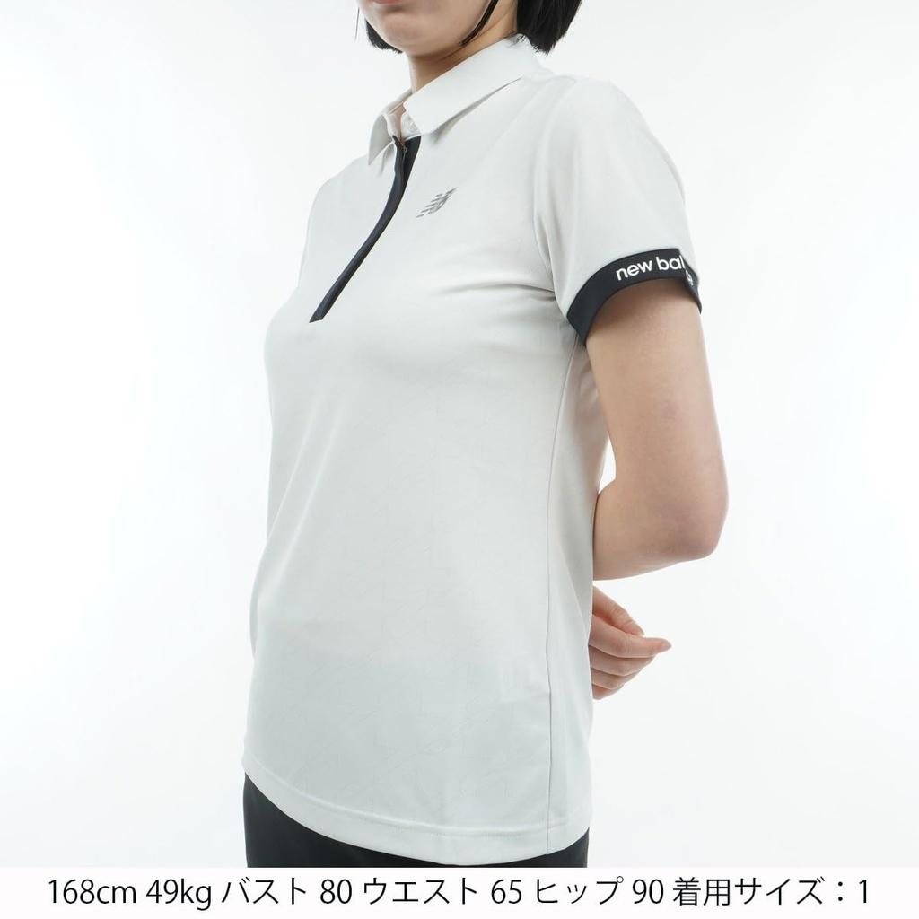 Golf Short Sleeve Polo Shirt Quick UV 1 [New Balance] Women's (Sweat Absorbent, Drying, Protection, Stretch) / 012-4168501 030_White [M]