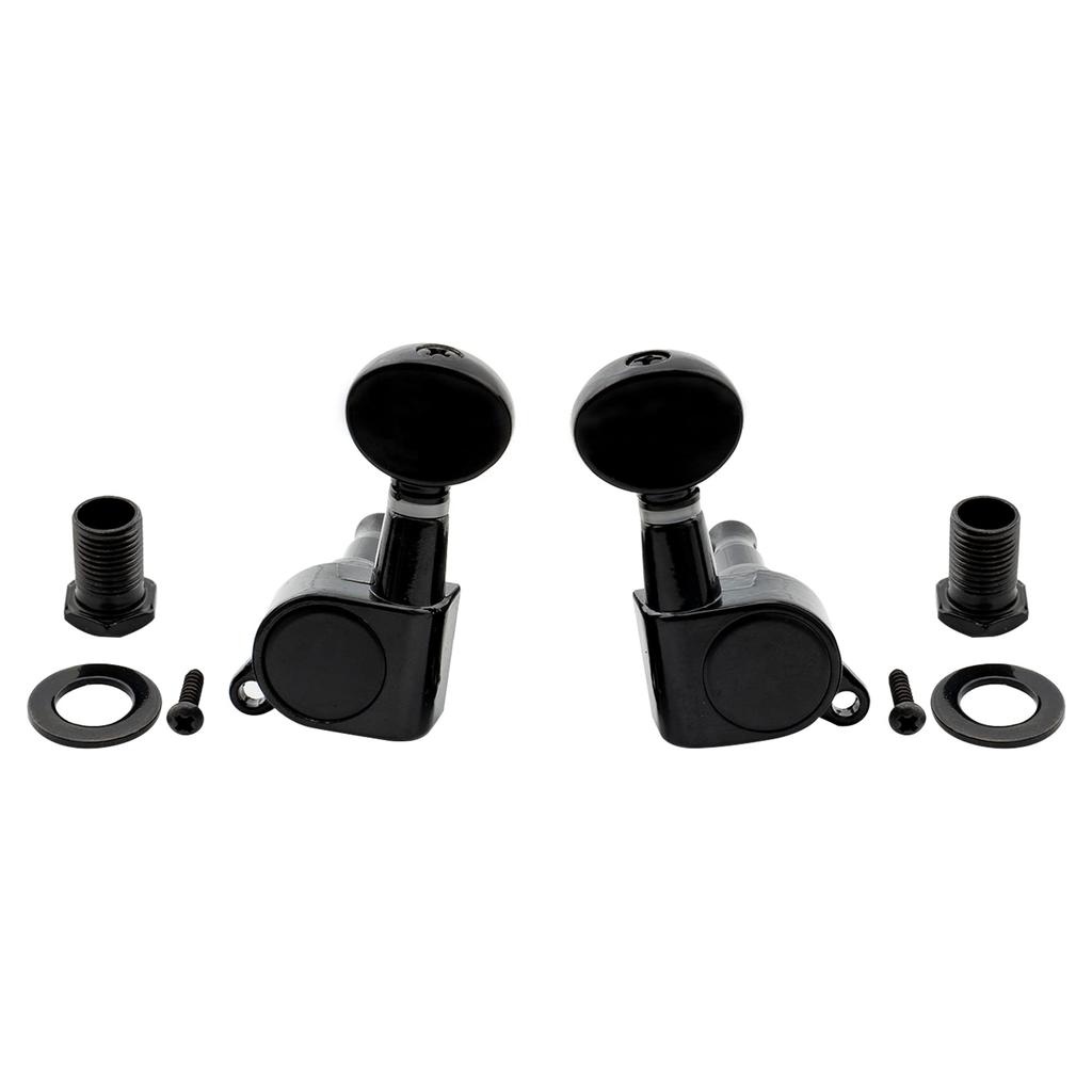 Musiclily Guitar Tuners for Black Kidney Buttons 3+3 Electric/Acoustic Guitars,
