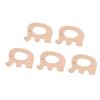 5pcs Wooden Teether Animal Baby Teething Toy DIY Natural Wood Teething Accessories (Elephant)