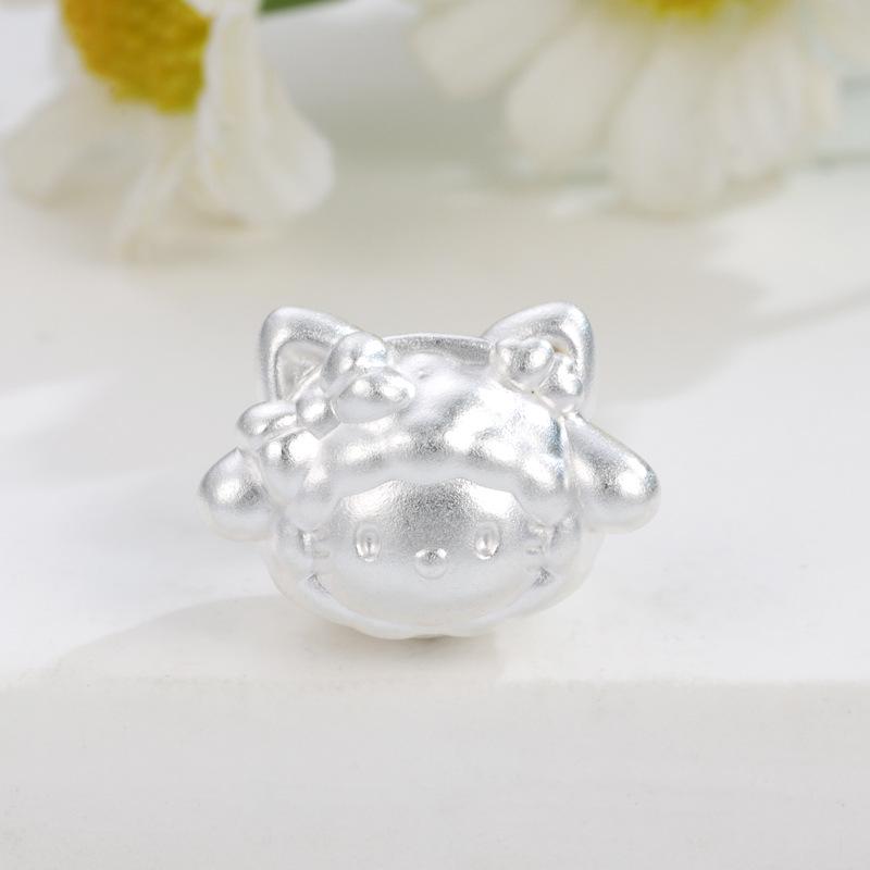 Sterling Silver 999 Little Sheep Piano Must Love Nuo Luck Pure Silver Bead Woven Rope Ornament Accessories