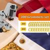 Kit 300 Pezzi Occhielli Metallici 10mm con Strumento di Installazione e Pinza a Mano
