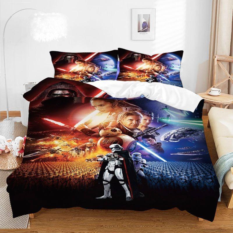 Hot Sale Stars Wars Bedding Sets Children's Birthday Gift with Zip Room Decor Teenagers adulte Microfibre 2-3Piece Duvet Cover