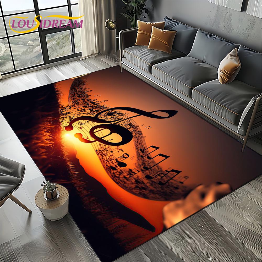 Note Music Colorful Musical Score Cartoon Dream Carpet Rug for Living Room Bedroom Home Sofa Decoration,Kid Non-slip Floor Mat