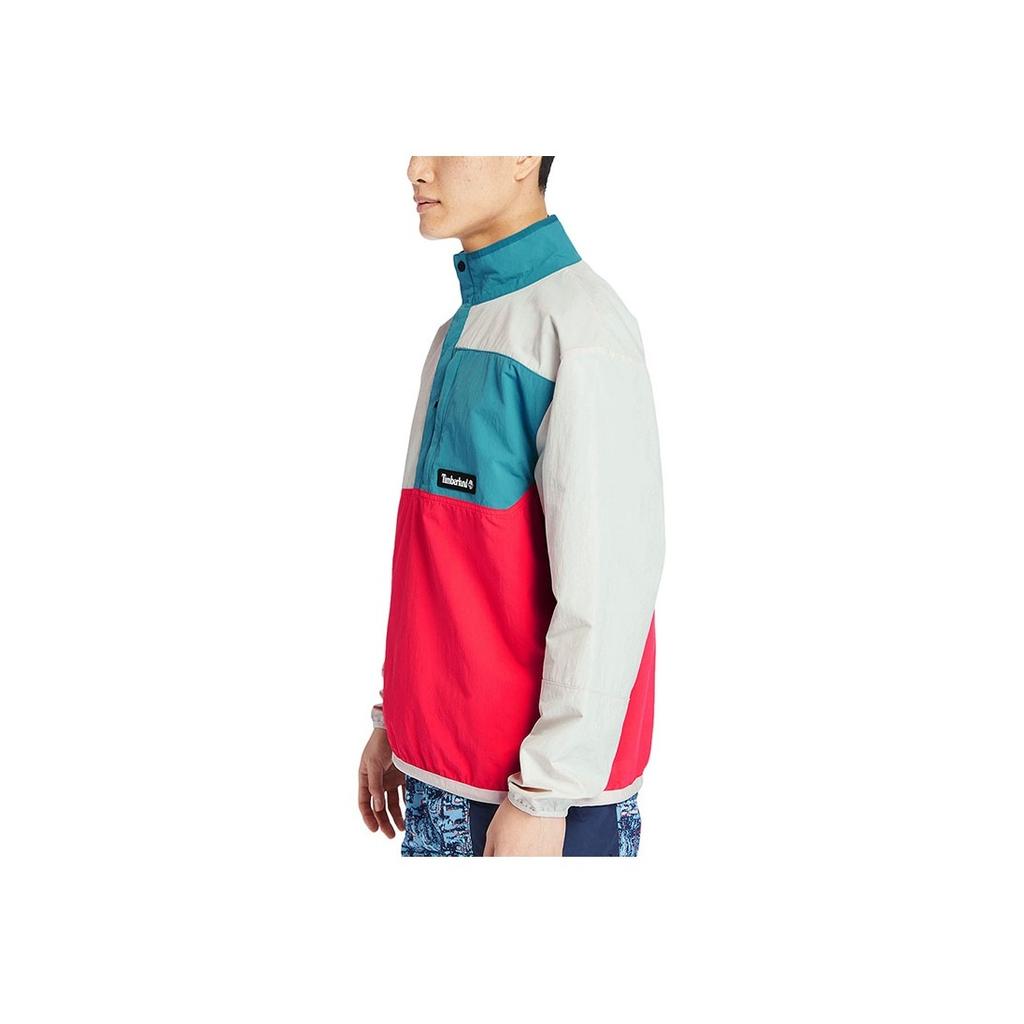 Timberland Colorblock Halb-Reißverschluss Stehkragen Jacke Herrenjacken Rosa Weiß A2D4S-BN4