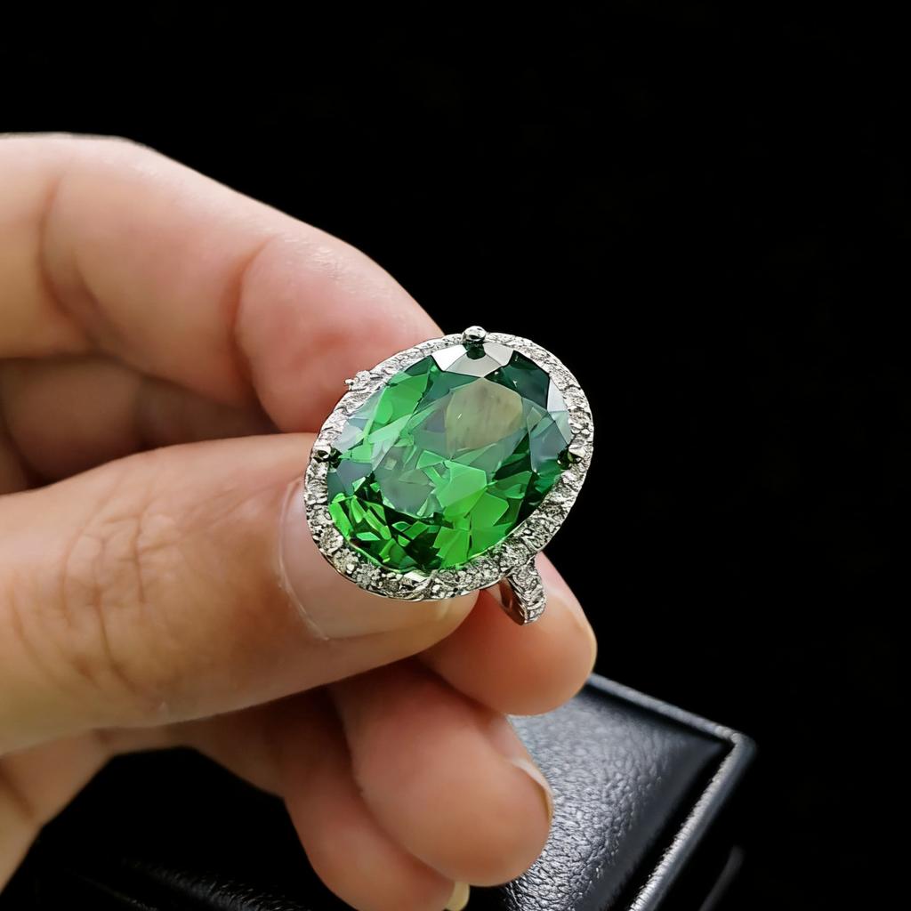 Customized Jewelry Jewelry Imitation 12 * 16 Coconut Round Ruby Sapphire Ring Luxury Dove Egg Ring Women