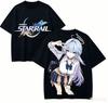 Honkai Star Rail Anime Lover T-shirt Harajuku Cotton New Model High Street Oversized Unisex Short Sleeves Classic High Quality