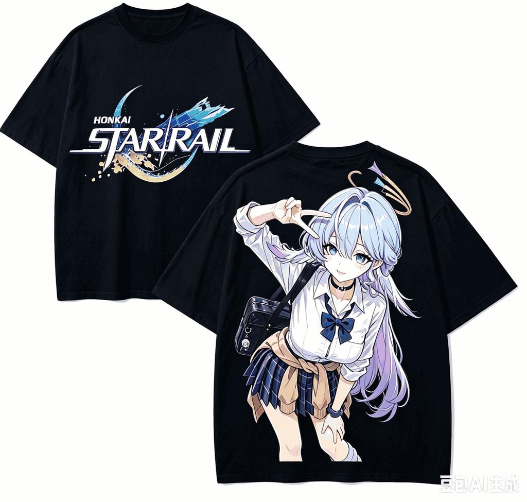 Honkai Star Rail Anime Lover T-shirt Harajuku Cotton New Model High Street Oversized Unisex Short Sleeves Classic High Quality