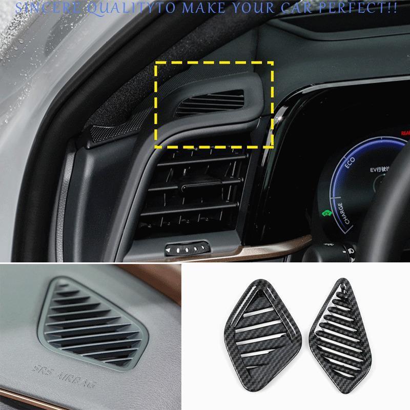 For Toyota Crown 2023-2024 ABS Carbon Fiber Dash L&R AC Air Outlet Vent Trim 2pc