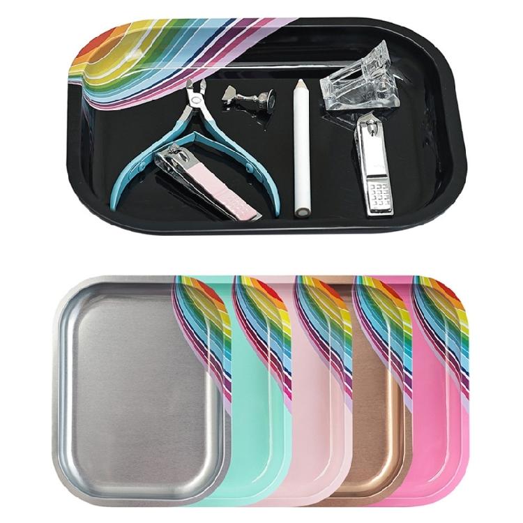 Rectangle Shaped Nail Art Mixing Palette Stainless Steel Display Plate Nail Art Palette for Professional Manicure