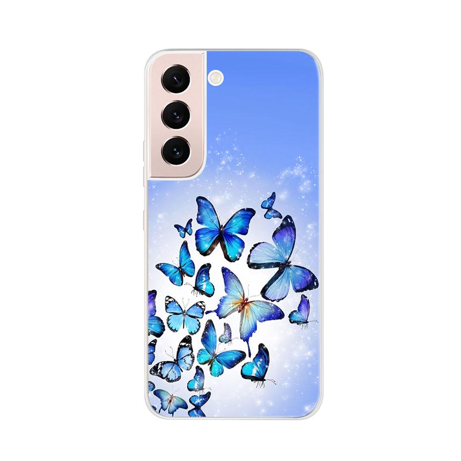 Beautiful Flower Phone Case For Samsung Galaxy S22 Pro S 22 Ultra 5G Case Cute Cat Soft Silicone TPU Cover For Samsung S22 22Pro