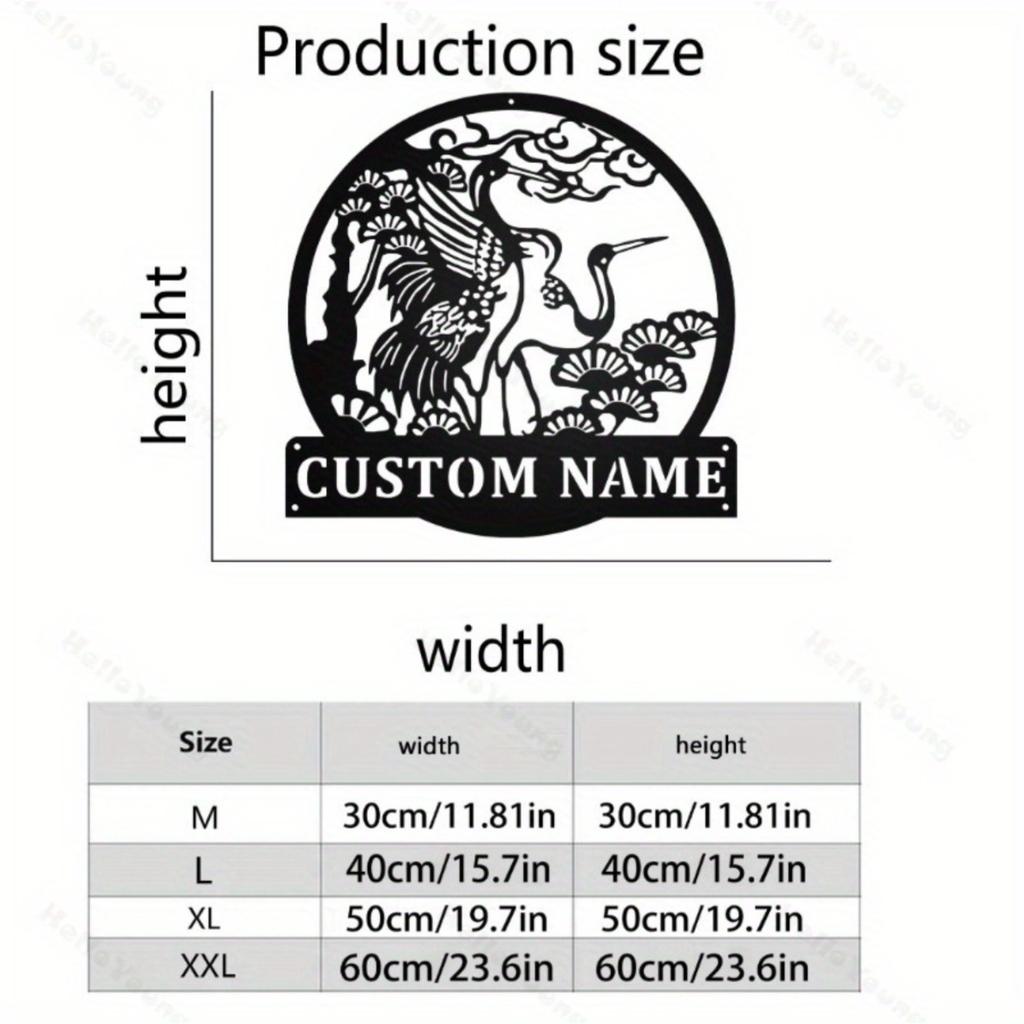 Customizable Red Crowned Crane Metal Sign, Hot Sale for Home Garden Door Outdoor Kitchen Decor