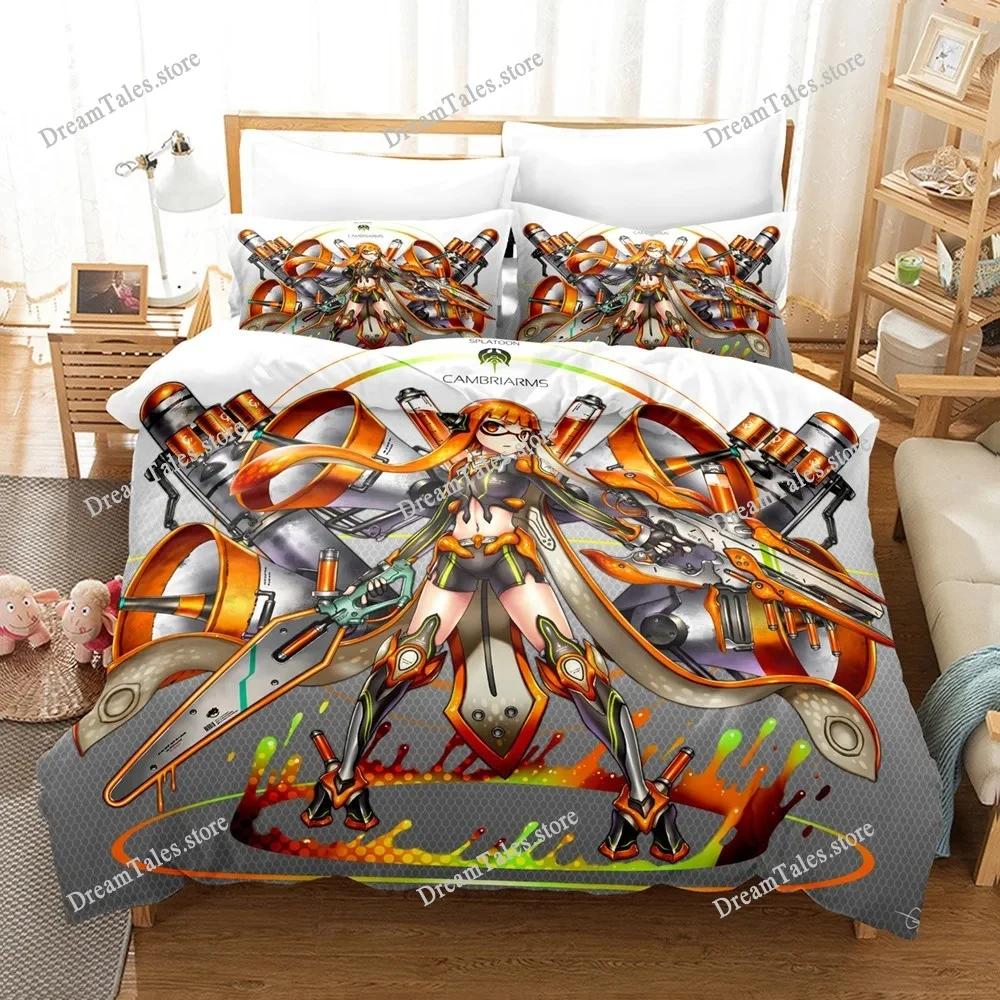 Splatoon Bedding Set Single Twin Full Queen King Size Bed Set Adult Kid Bedroom Duvet Cover Sets 3D Print Game Bed Sheet Set