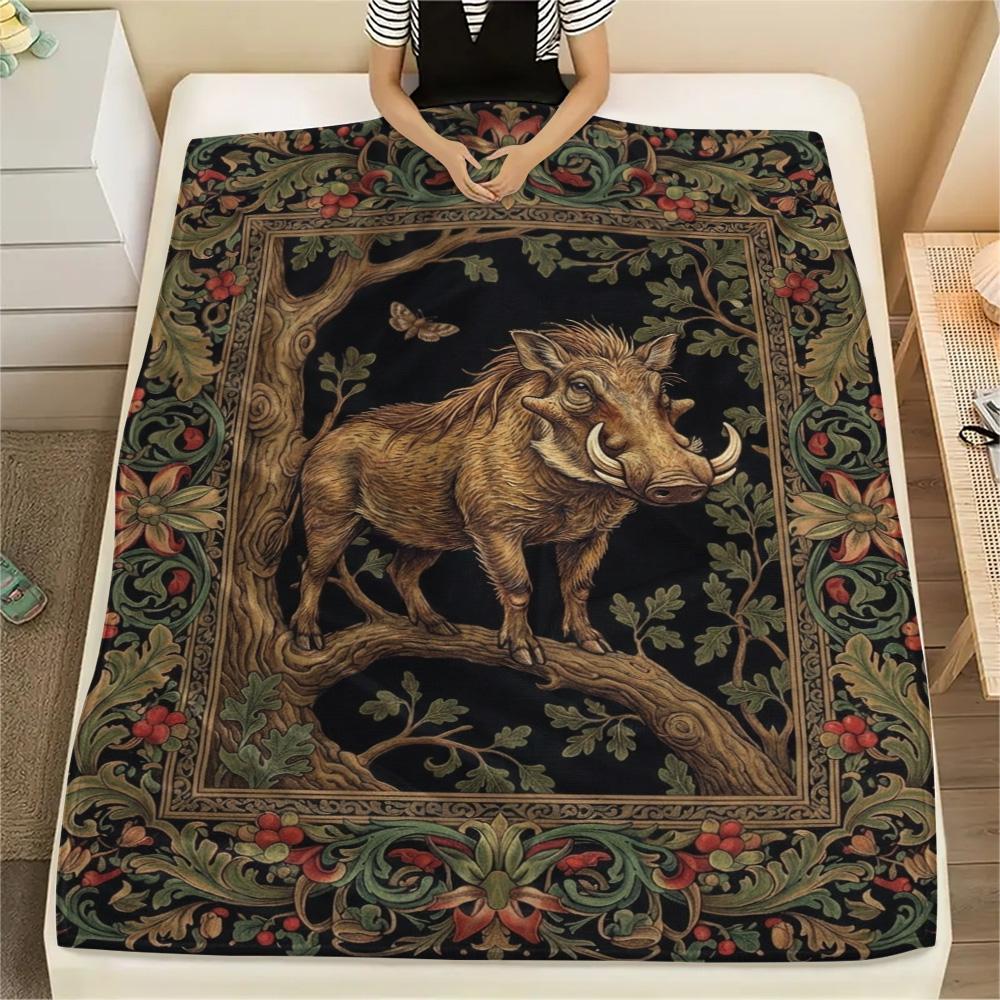 1PC Structural composition Print FlAannel Blanket, High quality Comfortable for All Seasons, Home Decor, Warmth and Comfort