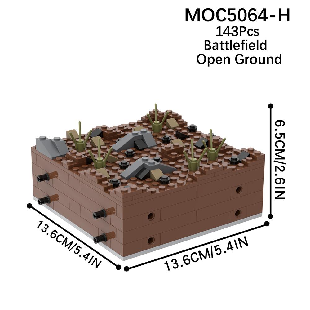 MOOXI Military Series MOC Bricks WW2 Trench FortressBattlefield Scene Set Compatible Wars Action Figure Blocks Toys Gift MOC5064